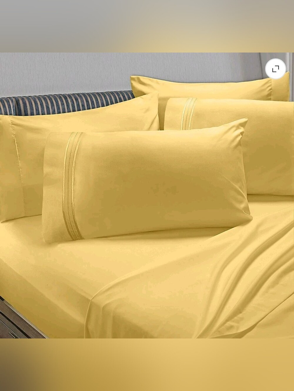 Clara Clark 6-Piece 1800 Thread Count Nature & Floral Mellow Yellow Microfiber S